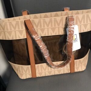 2 pc Mia K Collection See-through Tote & Carry Case